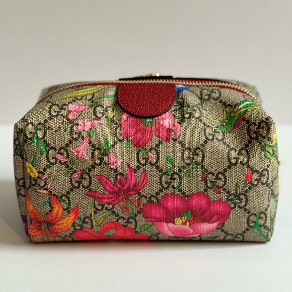 BRAND NEW GUCCI Soft GG Supreme Monogram Flora Cosmetic Case Multicolor Rosso - Picture 6 of 7
